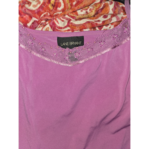 Lane Bryant Cami Y2k Sequin Spaghetti Strap Pink Size 14/16 - Picture 8 of 11